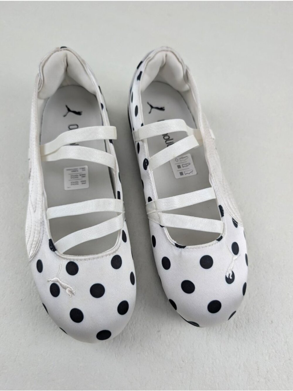 Puma Speedcat Ballet Polka Dot II Sneaker Womens 7 White Mary Jane Slip On Shoe